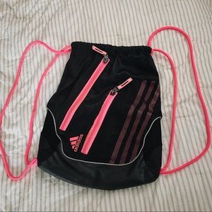 DONATING SOON black/pink adidas drawstring gym bag
